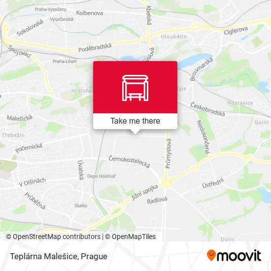 Карта Teplárna Malešice