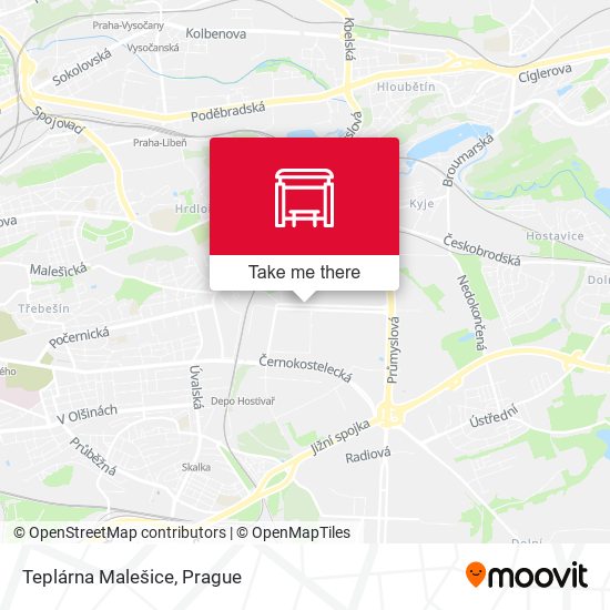 Teplárna Malešice map