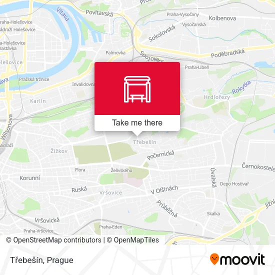 Карта Třebešín
