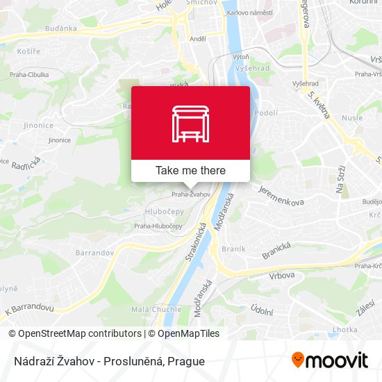 Nádraží Žvahov - Prosluněná map