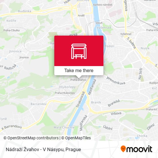 Nádraží Žvahov - V Násypu map