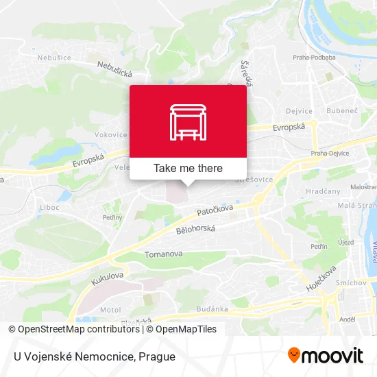 Карта U Vojenské Nemocnice