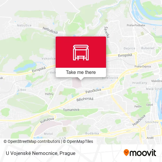Карта U Vojenské Nemocnice