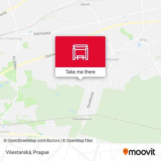 Карта Všestarská