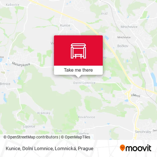 Карта Kunice, Dolní Lomnice, Lomnická