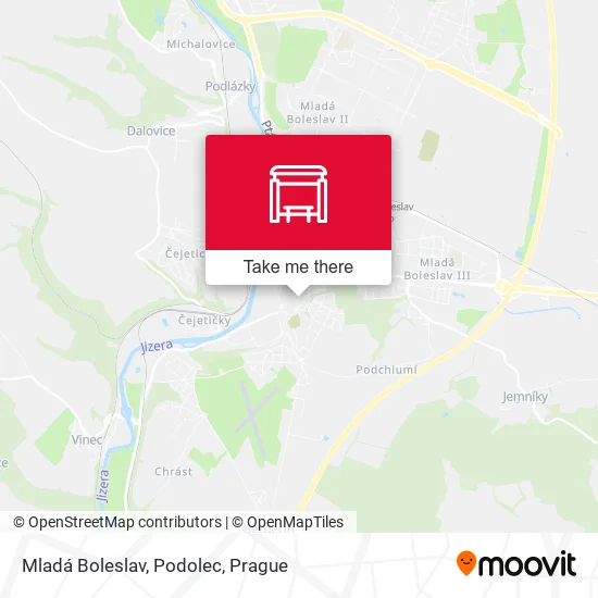 Карта Mladá Boleslav, Podolec