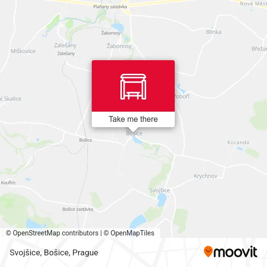 Карта Svojšice, Bošice
