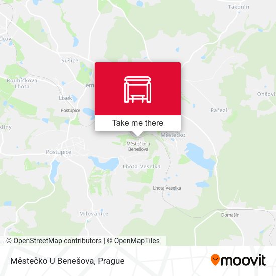 Карта Městečko U Benešova