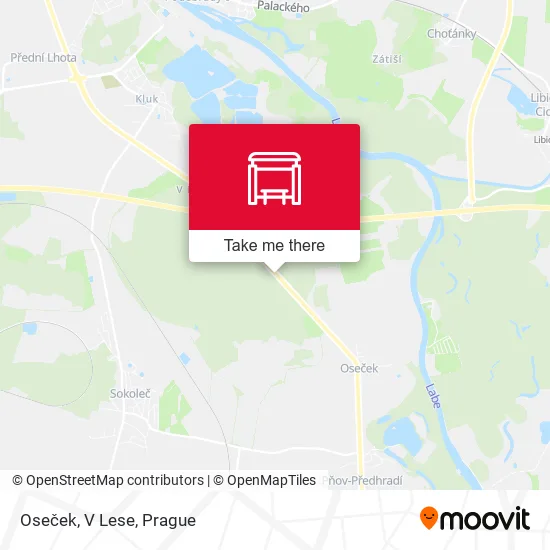 Карта Oseček, V Lese