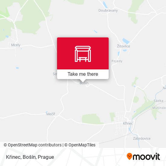 Křinec, Bošín map