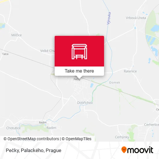 Карта Pečky, Palackého