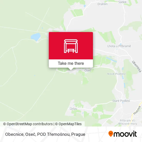 Карта Obecnice, Oseč, POD Třemošnou