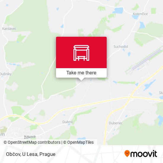 Карта Občov, U Lesa