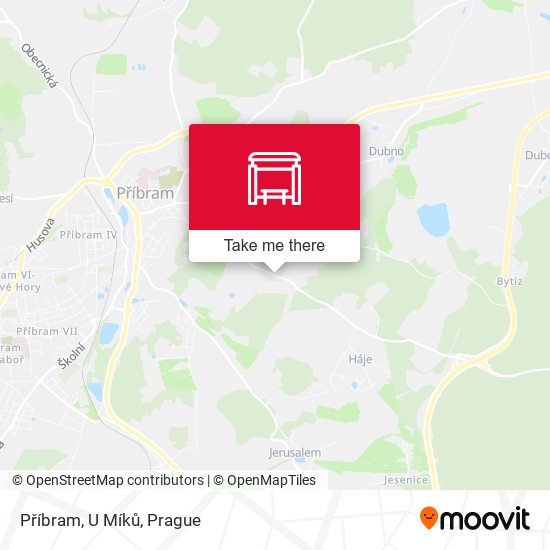 Příbram, U Míků map