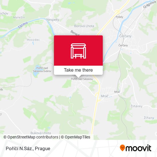 Poříčí N.Sáz. map