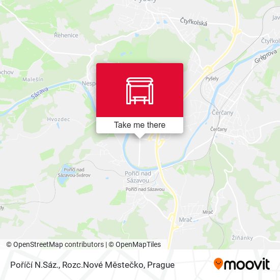 Poříčí N.Sáz., Rozc.Nové Městečko map