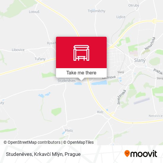 Studeněves, Krkavčí Mlýn map