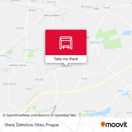 Slaný, Želevčice, Obec map