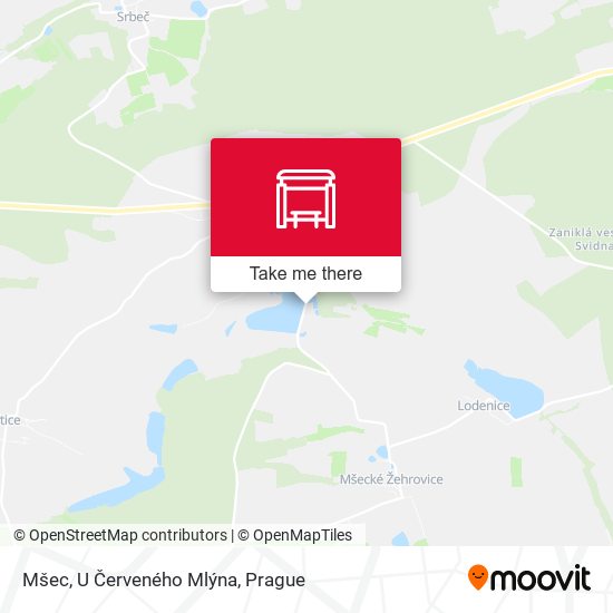 Mšec, U Červeného Mlýna map