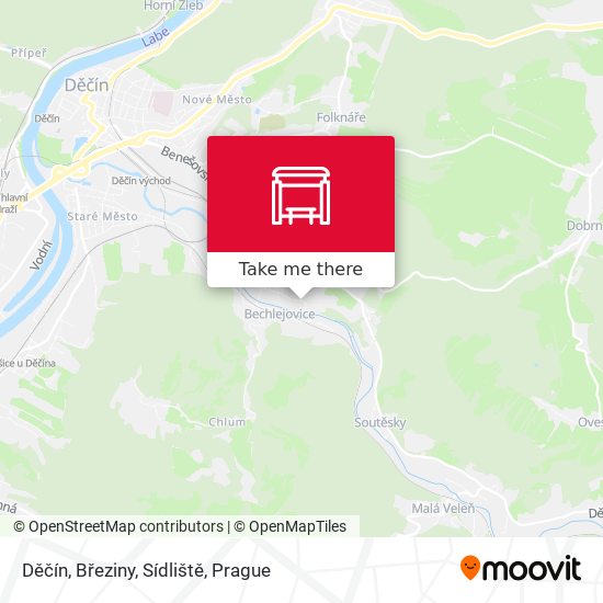 Děčín, Březiny, Sídliště map