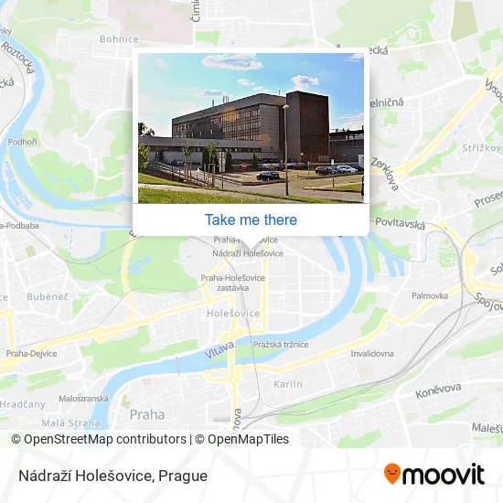 Карта Nádraží Holešovice