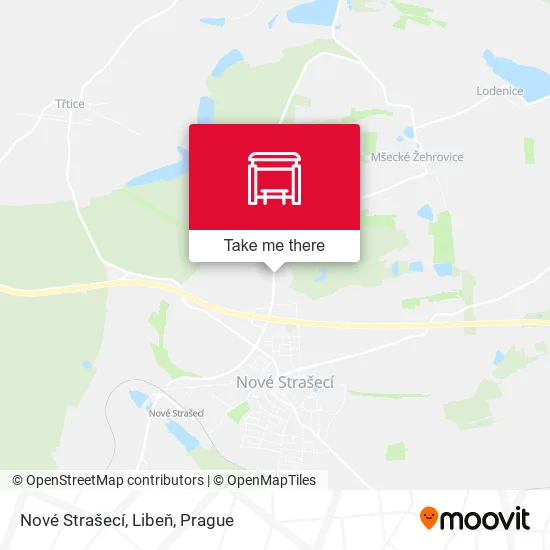 Карта Nové Strašecí, Libeň