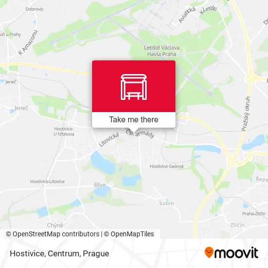 Карта Hostivice, Centrum