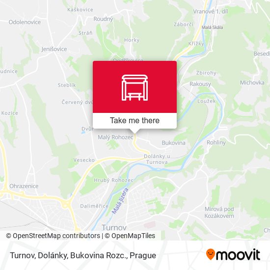 Turnov, Dolánky, Bukovina Rozc. map