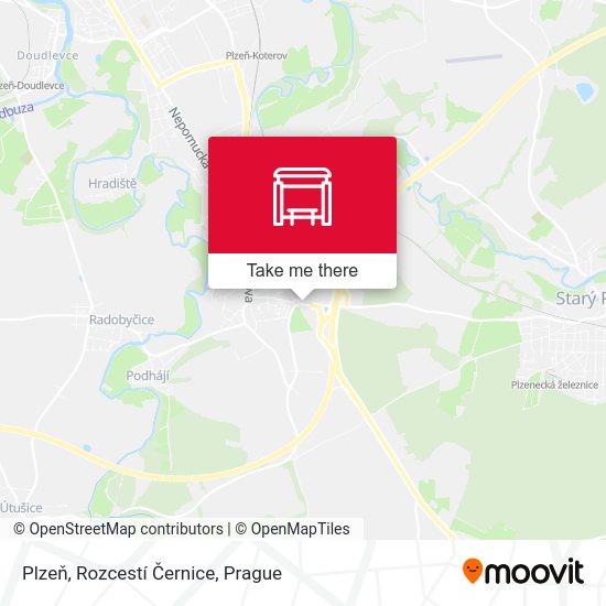 Plzeň, Rozcestí Černice map
