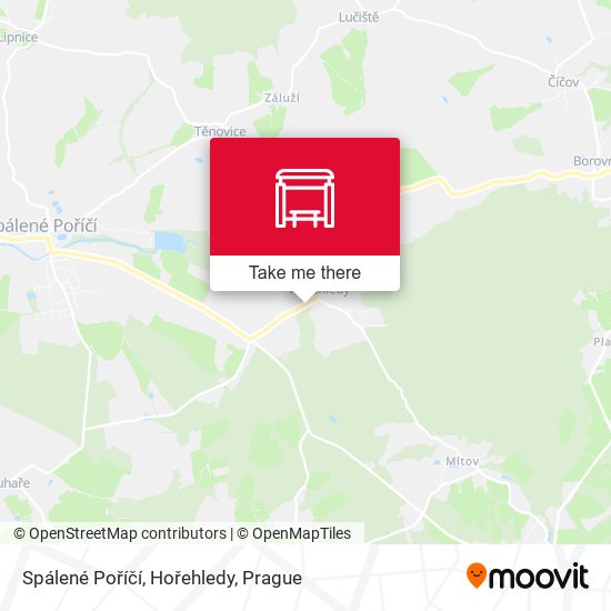 Spálené Poříčí, Hořehledy map