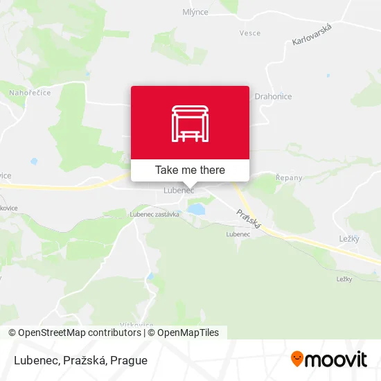 Карта Lubenec, Pražská