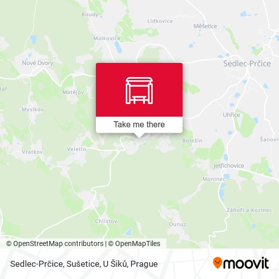 Sedlec-Prčice, Sušetice, U Šiků map