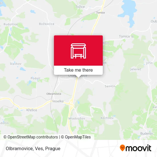 Карта Olbramovice, Ves