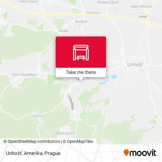 Карта Unhošť, Amerika
