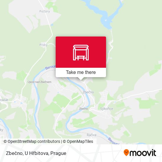 Zbečno, U Hřbitova map