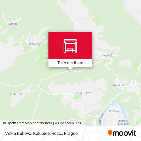 Карта Velká Buková, Kalubice, Rozc.