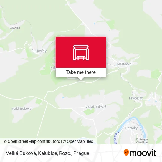 Карта Velká Buková, Kalubice, Rozc.