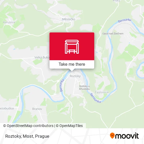 Карта Roztoky, Most
