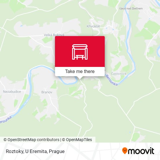 Карта Roztoky, U Eremita