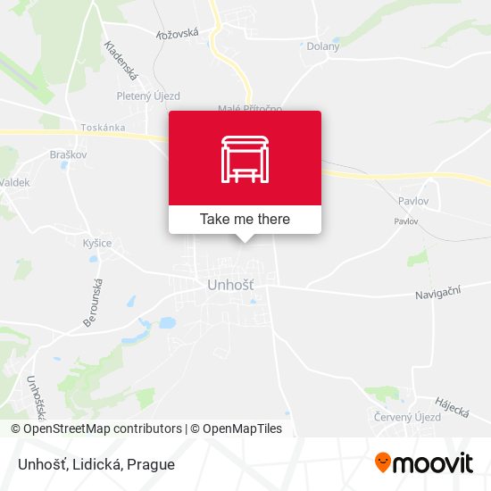 Карта Unhošť, Lidická