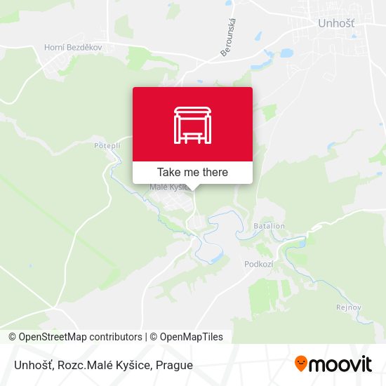 Карта Unhošť, Rozc.Malé Kyšice