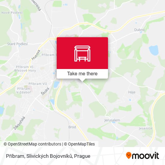 Příbram, Slivických Bojovníků map