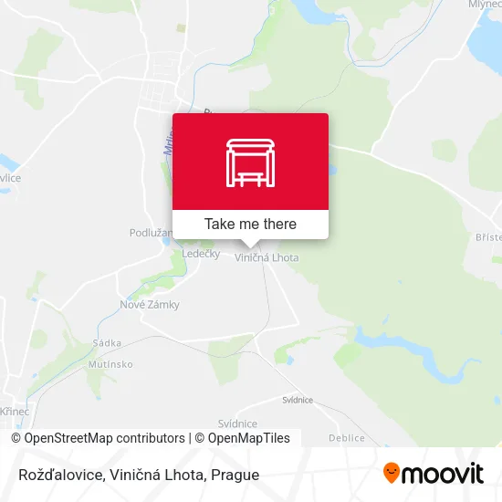 Карта Rožďalovice, Viničná Lhota