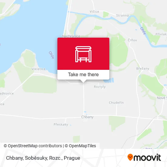 Карта Chbany, Soběsuky, Rozc.