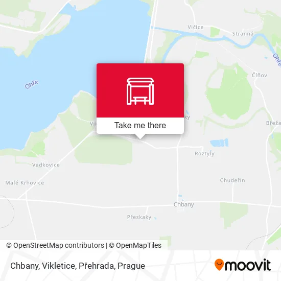 Карта Chbany, Vikletice, Přehrada