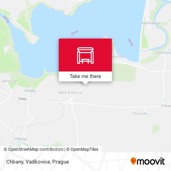 Карта Chbany, Vadkovice