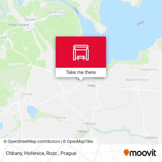 Карта Chbany, Hořenice, Rozc.