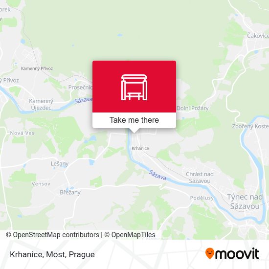 Карта Krhanice, Most