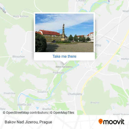 Карта Bakov Nad Jizerou