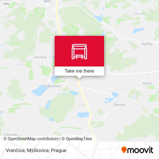 Vrančice, Mýšlovice map